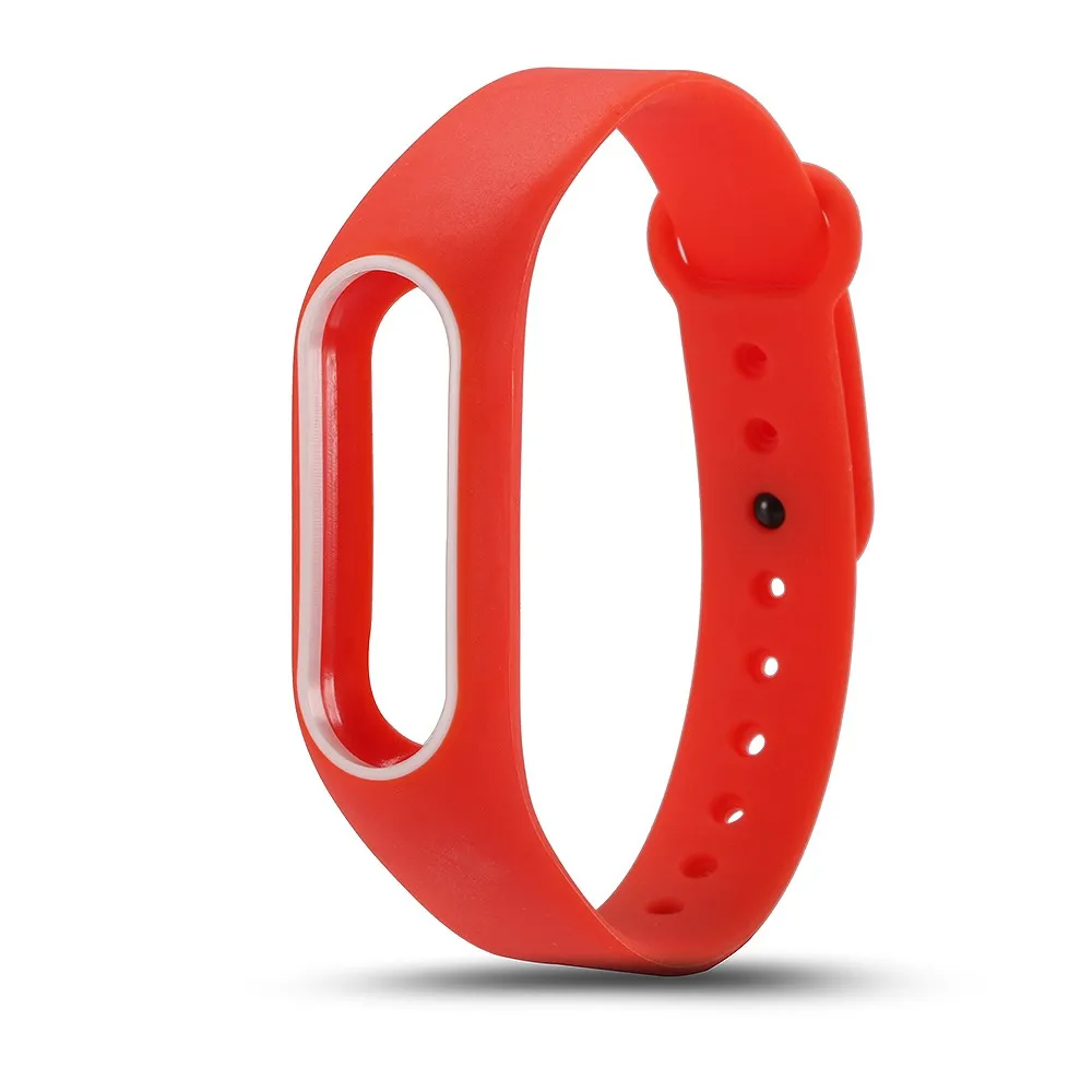 화려한 실리콘 손목 스트랩 팔찌 원래 Miband 2 Xiaomi Mi band 2 Wristbands의 이중 색상 교체 시계 밴드