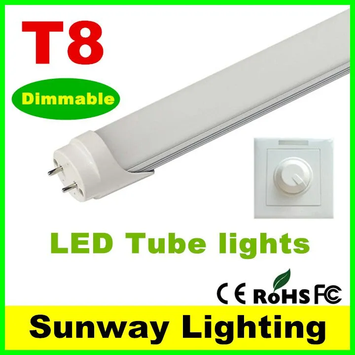 Ściemniana LED T8 Tube 2 3 4FT 18W 22W 1200mm zintegrowane rury światła G13 SMD 2835 Żarówki oświetleniowe LED 110LM / W 3years Gwarancja