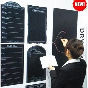 Moda Sıcak 45x200 cm Çıkarılabilir Blackboard Sticker Vinil Kara Tahta Duvar Sticker Çocuk Oyuncak Eğitim Oyuncak Boyama Kurulu KD1