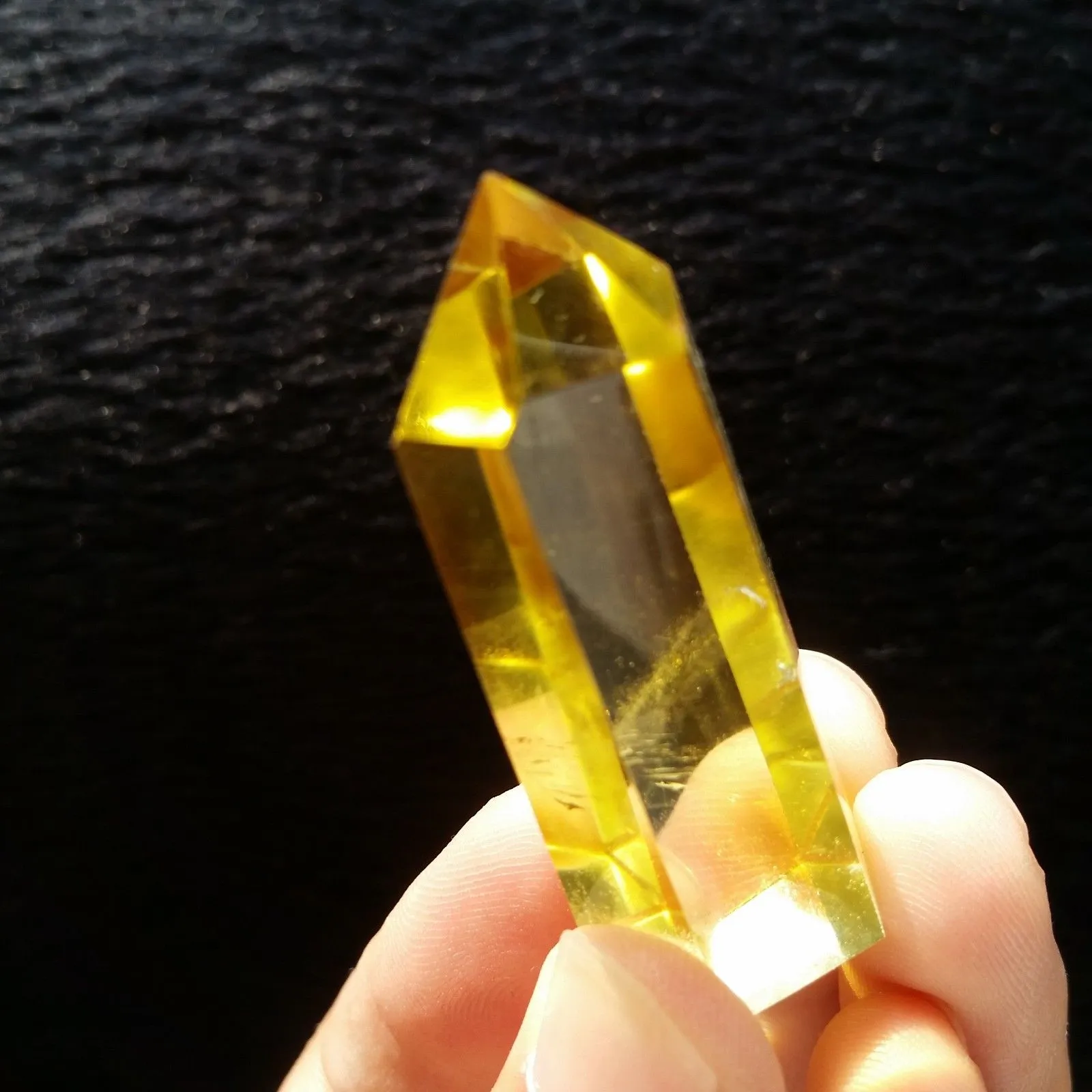 Cirka 50 g naturlig klar citrin kvarts obelisk kristallpunkt läkning7122420