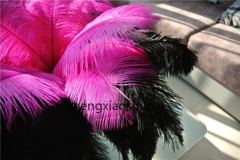 wholesale black and fushia Ostrich Feathers ostrich plumes for wedding centerpiece wedding party decor
