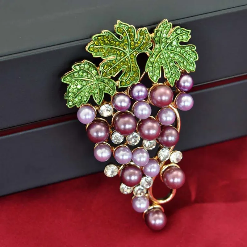 Winogrona Broszka Ubrania Akcesoria Wedding Bridal Biżuteria Kryształowe Broszki Dla Mężczyzn / Kobiet