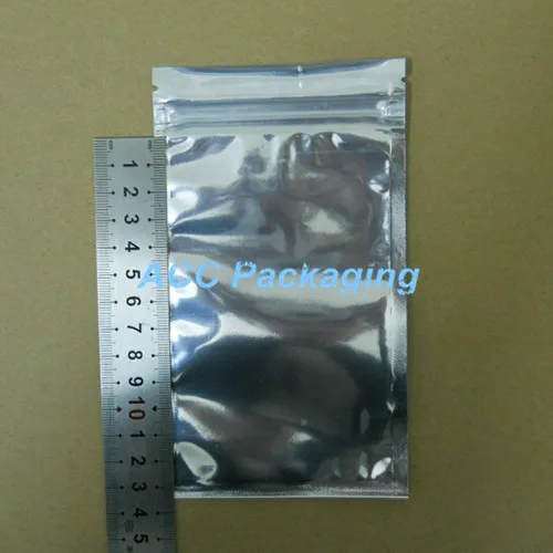 9*16cm 3.5*6.3" Aluminum Foil / Clear Reclosable Zipper Plastic Retail Package Pack Bag Zipper Lock Bag Retail Packaing