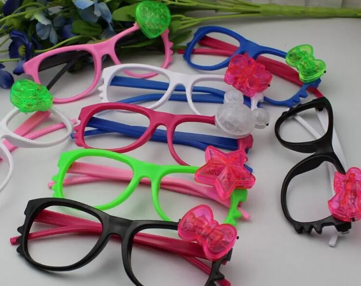 LED Flash Glasses Frame Children Girl Boy Cartoon Flighting Lights Glasses Bar Bar Supplies Decoration Christmas Kids Gift