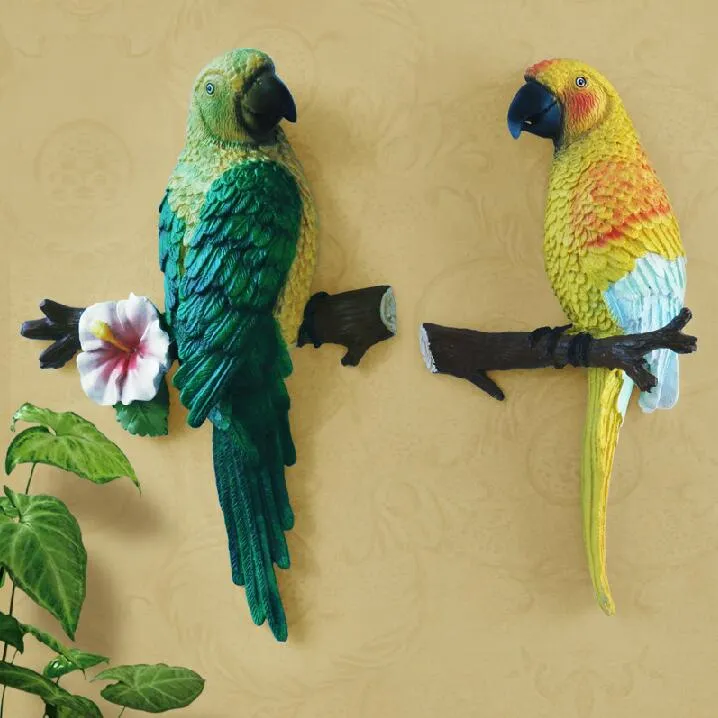 3D parrot wall act the role ofing creative Mediterranean home sitting room background wall accessories resin wall hanging DB01