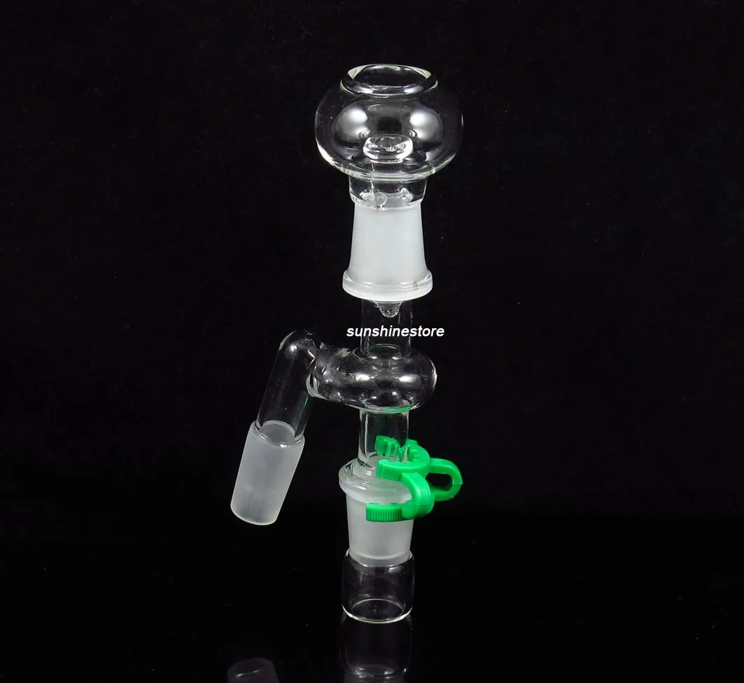 adaptateur de bong en verre plate-forme pétrolière avec clip en plastique joint femelle ou mâle 14,5 mm ou 18,8 mm