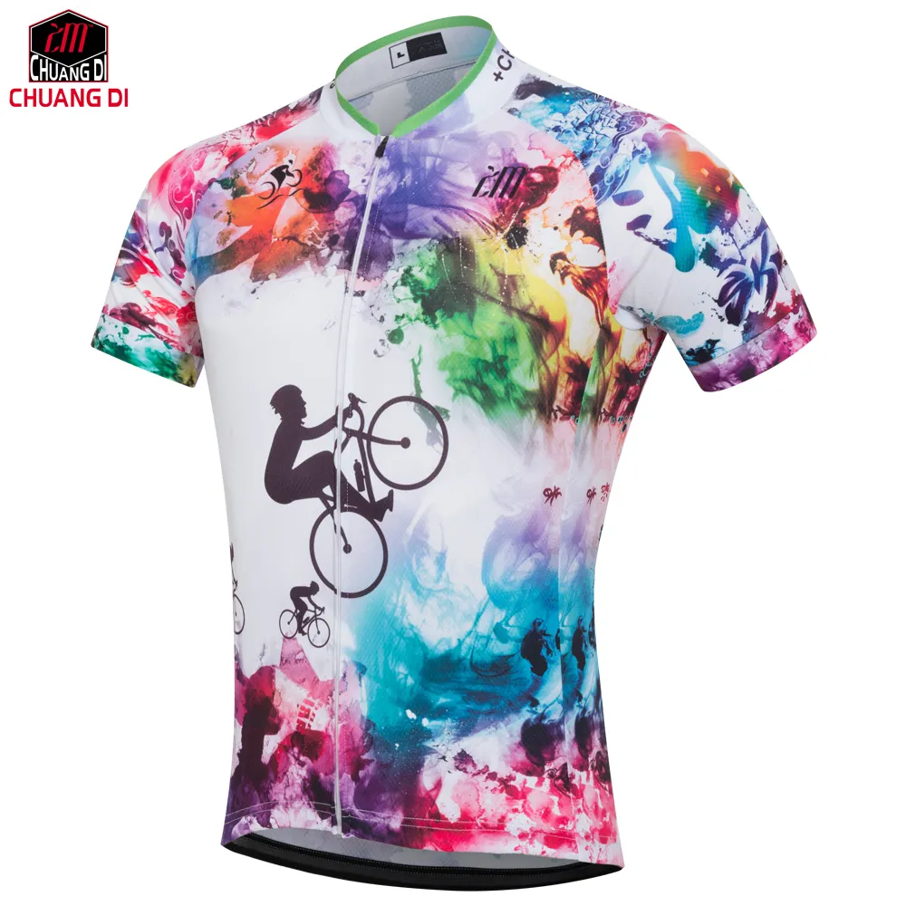 Personalizar Curto dos homens / Mulheres Ciclismo Jerseys Bonito mtb Da Bicicleta Da Bicicleta Roupas de Ciclismo Respirável Rosa Sports Wear