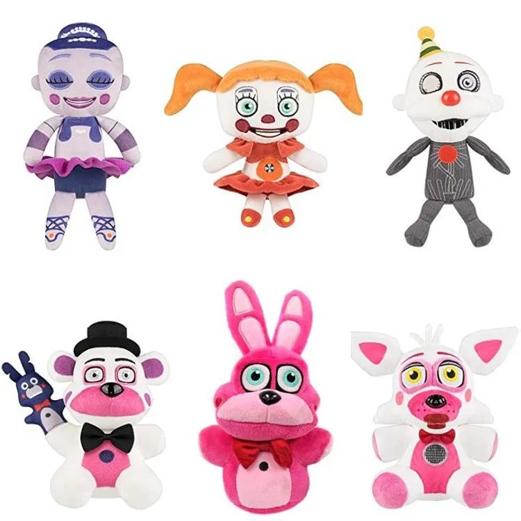 Пять ночей в Фредди Sister Место Плюшевые игрушки Ennard младенца Ballora Bonnet Funtime Foxy Funtime Freddy 7Inch Doll