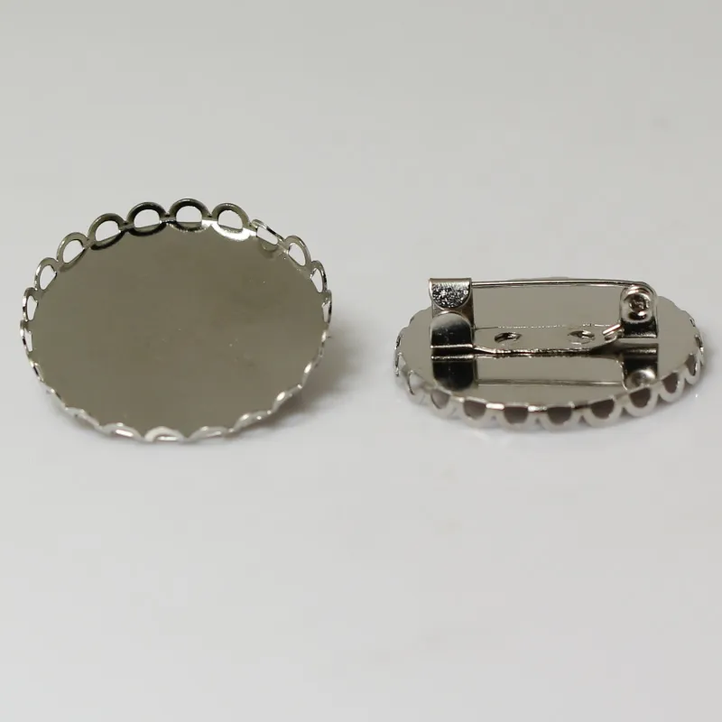 Broche de latón Beadsnice con base de broche de ajuste de cabujón redondo de 25 mm para hacer joyas ID 11789