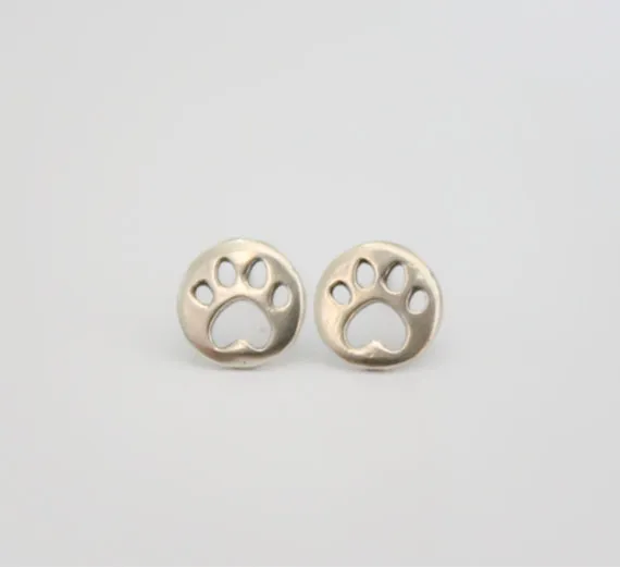 Gold Silver mignon ours chat boucles d'oreilles étalon