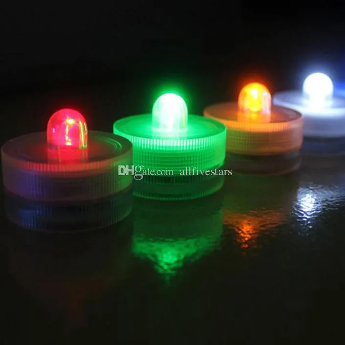 Underwater Flickering Flicker Flameless LED Tealight Tea Waterproof Candles Light Battery Operated Wedding Birthday Party Xmas Decoration