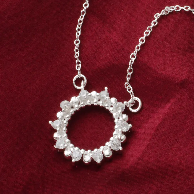 Kostenloser Versand Mode hohe Qualität 925 Silber Sonnenblume mit Diamantschmuck 925 Silber Halskette Valentinstag Urlaub Geschenke heiß 1648