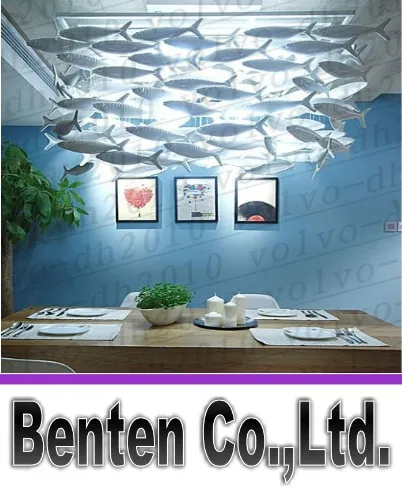Aanpasbare Bencher Simple Mode Creatieve Keramische Lampen Eetkamer Kroonluchter Vislighting Decoration Fishes Lamp Lights