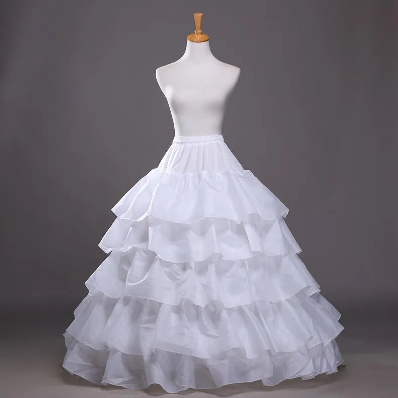 2017 ny ankomst bollklänning quinceanera klänning petticoat tiered polyester slip vit brud crinoline i stock2334