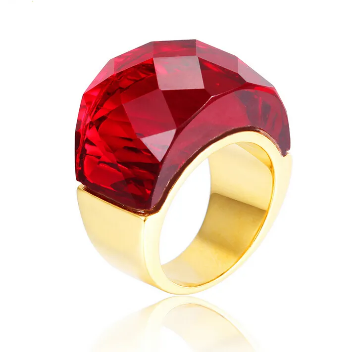 Stainless Steel Zircon Crystal Stone Crystal Rings For Women Fashionable Wedding & Party Jewelry