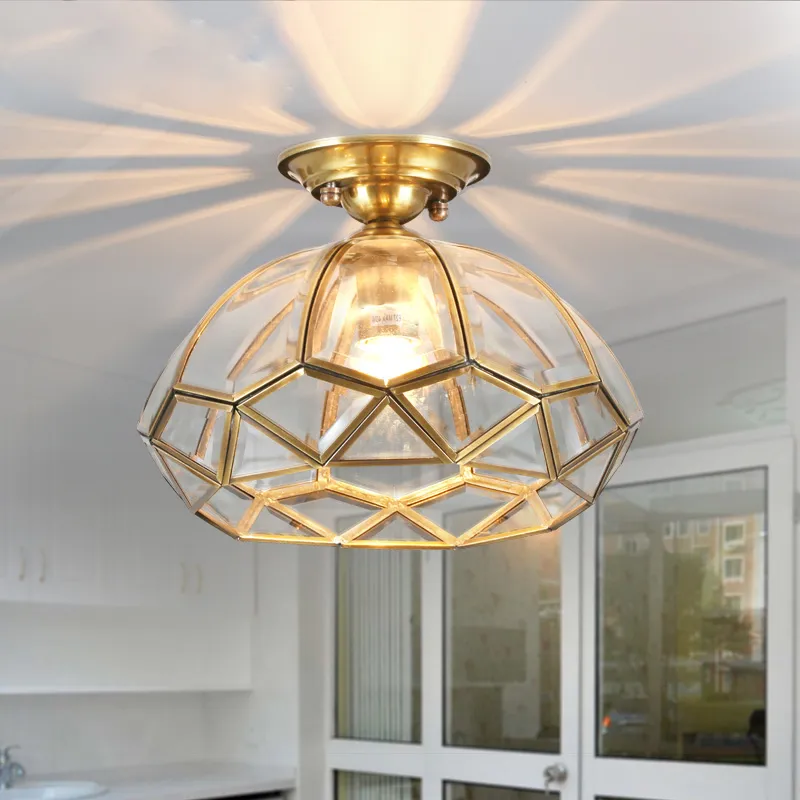 Copper Cloakroom Ceiling Light Brown Vintage Hallway Chandelier for Foyer 5 10sqm Polished Steel E26