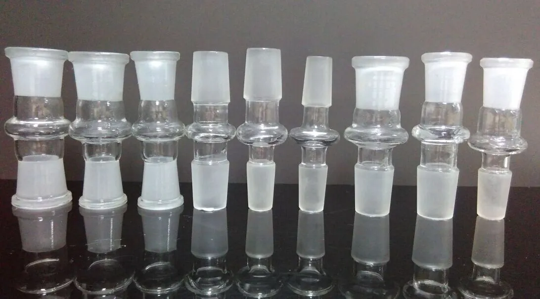 wholesale glass bong adapter glass drop down 14.4 18.8 joint male female interface adapter for glass bongs bowl nail dome