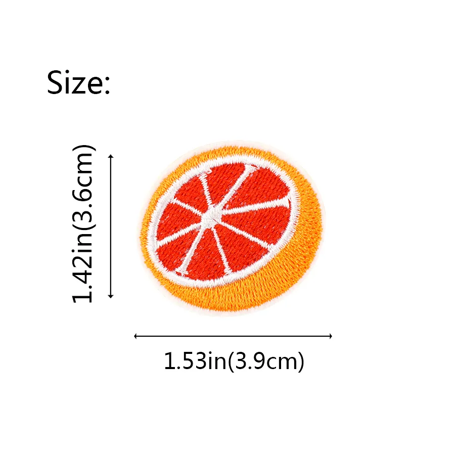 Grapefruit Embroidered Patches for Clothing Iron on Transfer Applique Patch for Bags Jeans DIY Sew on Embroidery Sticker