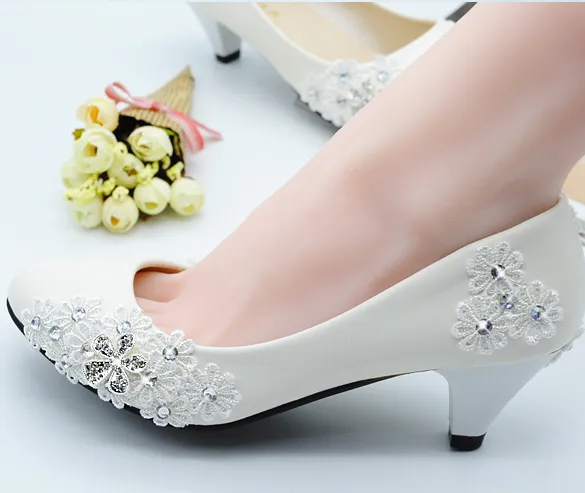 In Stock Hot Sale Ivory/Red Low Heeled Lace Wedding Boots Lace Wedding ...