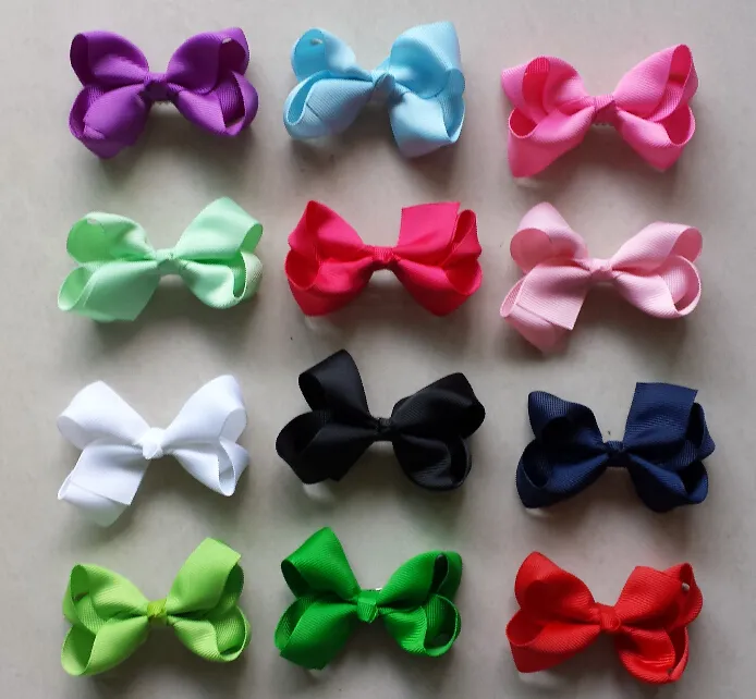 New Hair Bows with bobbles Alligator Clips ponytails Elastic Baby Hairwear Ribbon bows flower hairband accessories PJ5201
