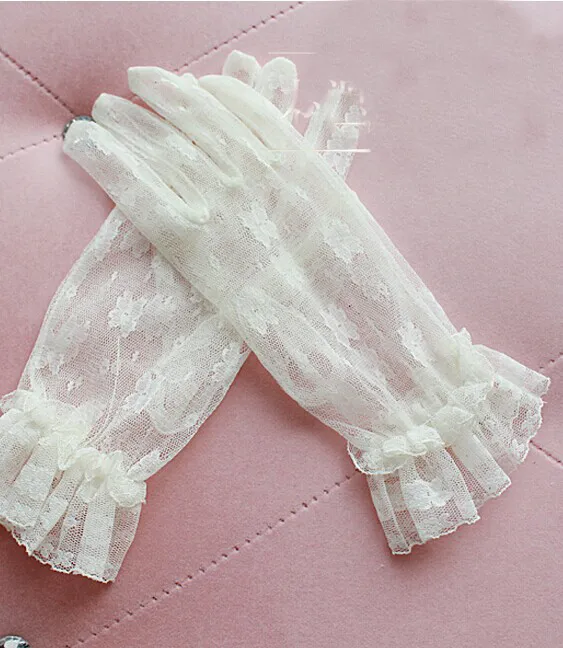 Special price Beautiful Short White Tulle Bridal Glove Wedding Bride Gloves also for women's formal prom gloves