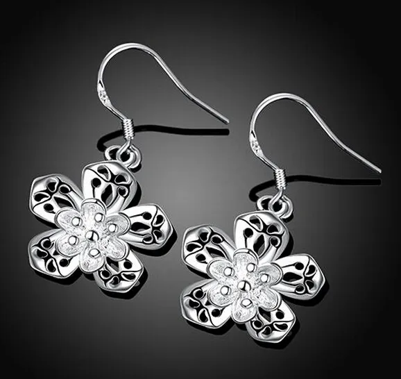 Mix 50 style 925 Silver Earrings Women Supplies Charm Stud Earrings Beautiful Christmas gift
