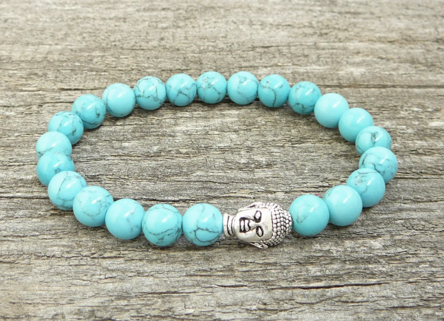 SN0254 Nyaste Design Turkos Howlite Armband Bead Bracelet Mens Buddha Armband Trendiga Gåvor för honom Gratis frakt