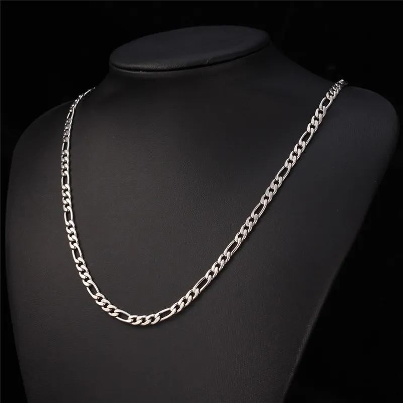 New Trendy Figaro Chain Stainless Steel Necklace Sets 18K Real Gold Plated Chunky NecklaceBracelet Men Jewelry YS2267784972