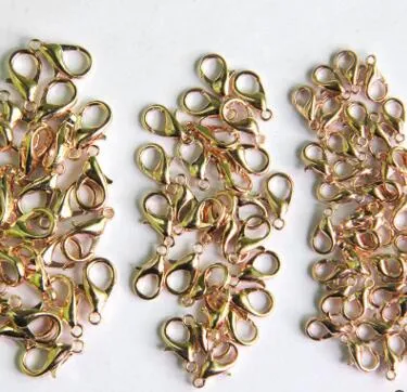Fermoir homard plaqué or Rose 14mm résultats de bijoux à bricoler soi-même faisant pour Bracelet collier accessoires fermoirs