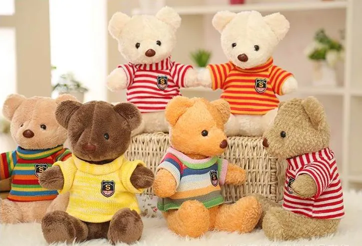 30cm Teddybären Plüschspielwaren Kleine niedliche Babyfüllte Bären Puppen Großhandel für Kinder Weihnachtsgeschenke