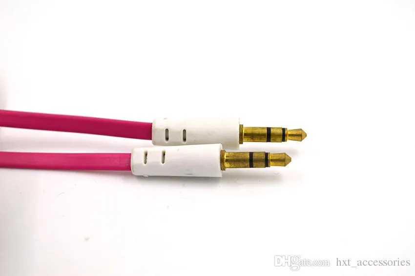  3.5mm aux cable flat cable audio cable for speaker device 1 meter colorful