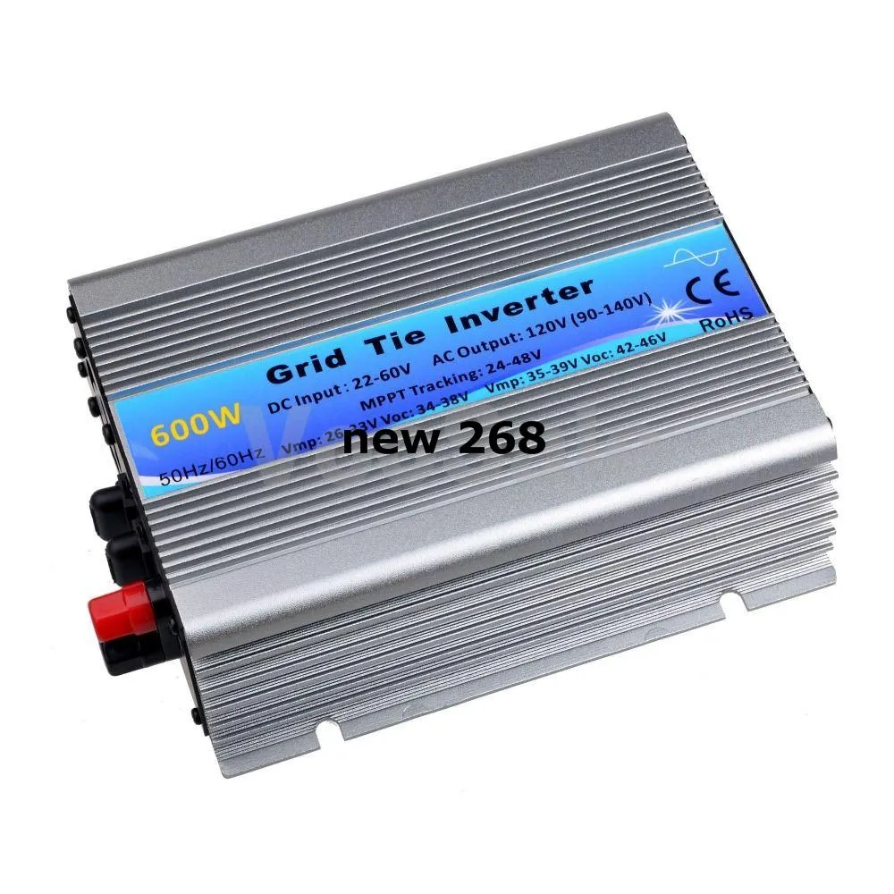 Solar Inverter 600W Grid Tie Wechselrichter, DC22V-60V zu AC120V (90-140VAC), Reine Sinus Wechselrichter, 50Hz / 60Hz (Auto Control) CE