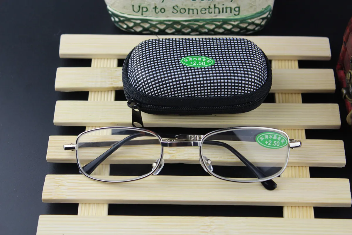 Mini óculos de leitura dobráveis com estojo dobrável RX 10 a 40 presbiopia hipermetropia leitor de bolso7072332