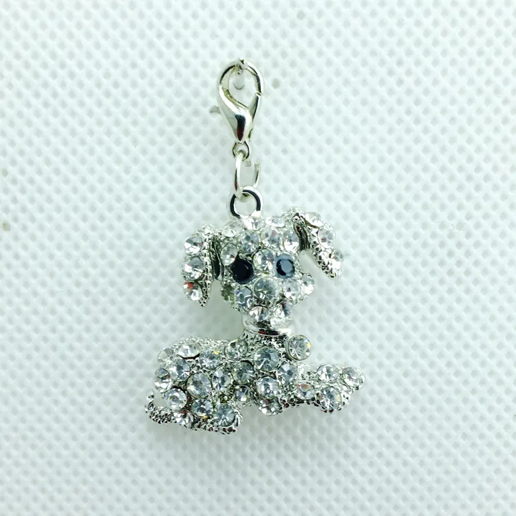 Hot Sale! Ny! Flytande charms fönsterplatta, rhinestone charm pendant legering färg hund hummer lås diy smycken