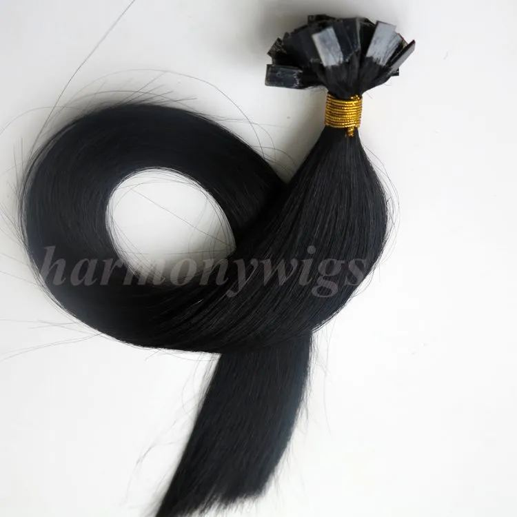 50g 1Sset 50Strands Pro Bonded Flat Tips Hair Extensions 18 20 22 24in Brasilianska Indiska Human Hair Extensions