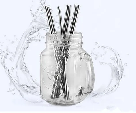 Straight Durable Stainless Steel Drinking Straw Straws Metal for Bar Family kitchen