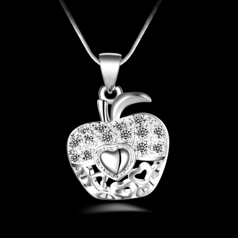 Livraison gratuite mode haute qualité en argent 925 pomme avec des bijoux en diamant blanc collier en argent 925 cadeaux de vacances Saint Valentin Hot 1695