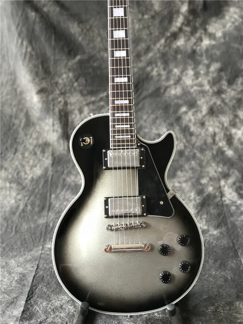 Nowy przyjeżdża Custom Shop Silverburst Gitara Electric, Wysokiej jakości Silver Burst Guitar, prawdziwe zdjęcia programów, wszystkie kolor są dostępne