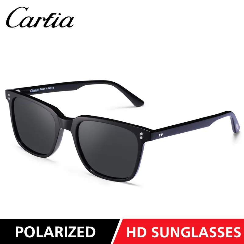 Carfia Newest 5354L mens sunglasses Rectangle Driving Polarized sun glasses sunglasses for men 53mm 4 colors with original box