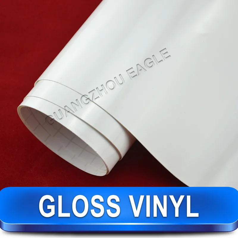 White Glossy PVC Vinyl Rolls Car Styling Selfadhesive Auto Vinyl Wrap
