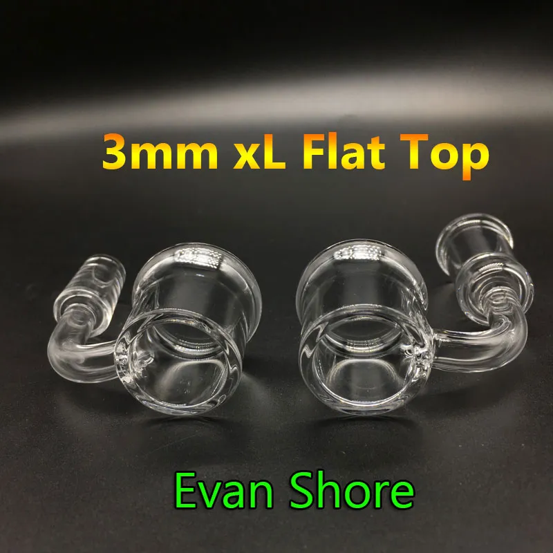 3xl Flat Top Evan Shore Quartz Banger + Glass Cap 10mm 14mm 18mm Manlig Kvinnlig kvartspik för glasbongar