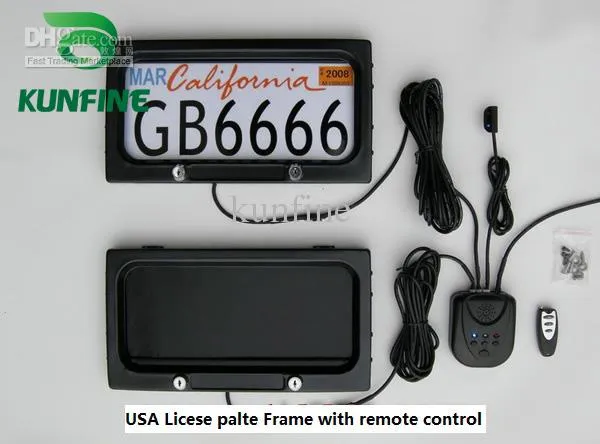 USA Auto Nummernschildrahmen mit Fernbedienungssteuerauto -Kennzeichen Rahmenabdeckung Platte Privac