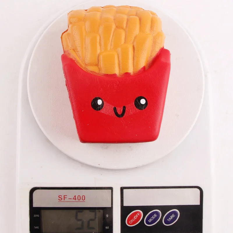 New Arrival Jumbo 12CM kawaii cute french fries Soft Scented Bread Cake squishy Slow Rising rebound decompression toys With Colorful Opp Bag