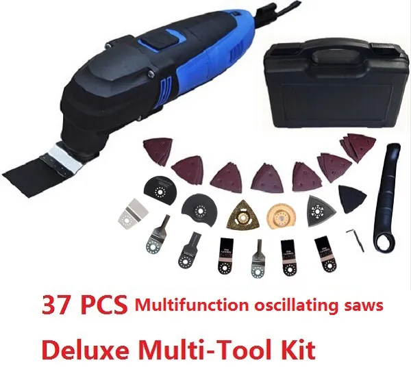 Free shipping Multifunction oscillating saws, Deluxe Multi-Tool Kit ,with 37 accessories Storage case.Ideas for DIY home renovation working!