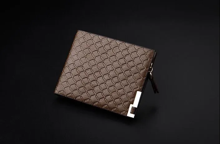 2017メンズのための高品質のPUレザーウォレットBifold Money Purse Card Holder Plaid Fashion Purse Wallets362R