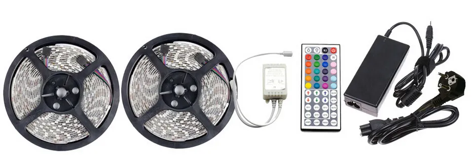 10M 5050 RGB LED 스트립 라이트 DC 12V 방수 30LEDSM 150LEDS 5MROLL FITA DE TIRAS LUCES 44 키 리모컨 6A POWER3216008