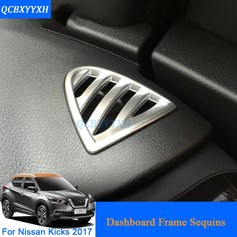 QCBXYYXH Car Styling 2 pçs / lote ABS Dashboard Quadro Lantejoula Para Nissan Kicks 2017 Decorações Internas Adesivos Auto Interior quadro