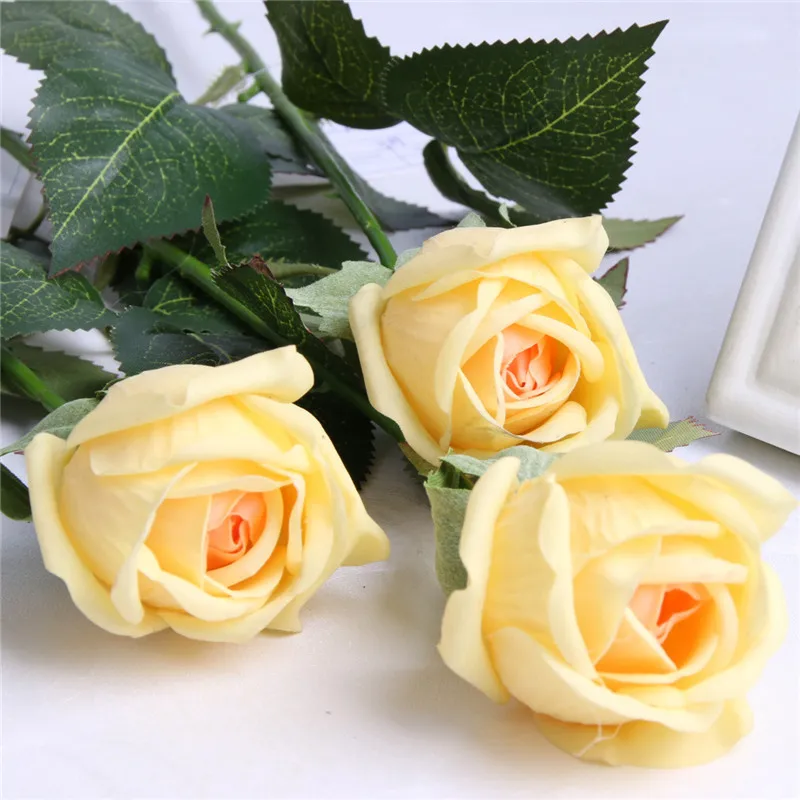 12 adet Gül Yapay Çiçek Gerçek Dokunmatik Düğün Duvar Düğün Buket Ev Düğün Doğum Günü Decorition Için DIY Mix