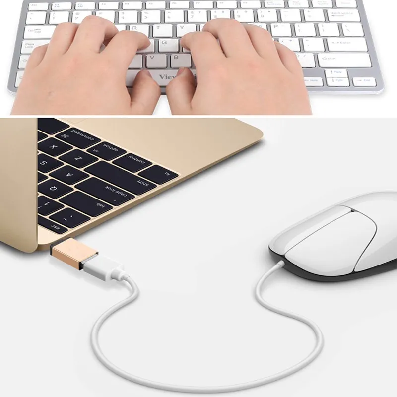 Metal USB 3.1 Tip C OTG Adaptör Erkek USB 3.0 Macbook Google Chromebook için bir Kadın Dönüştürücü Adaptör OTG Fonksiyonu