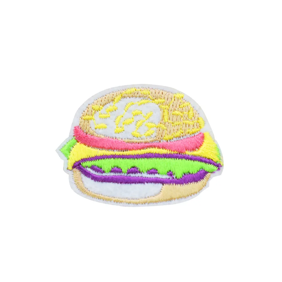 10 stks Hamburger Patches voor Kleding Tassen Iron On Transfer Applique Snack Patch voor kledingstuk DIY naaien op borduurbadge